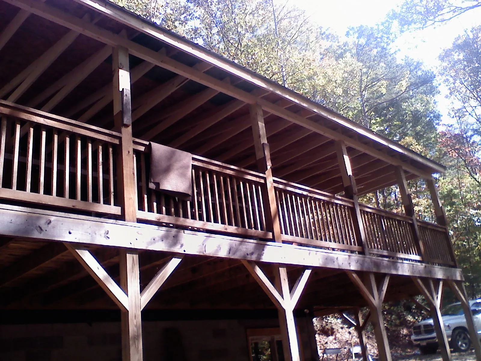 Timber framing under a new elevated porch and deck — Roof Leak Repair in Mattawana by Roofing Brothers
